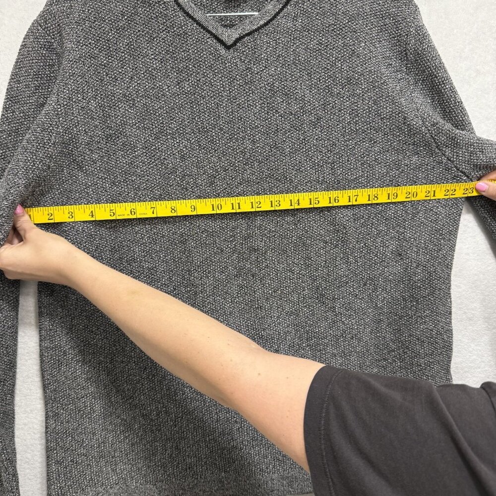 Carbon2Cobalt Sweater Mens XL Gray V Neck Cotton Pullover Casual Lightweight - Picture 4 of 8